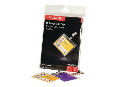 GBC UltraClear Thermal Laminating Pouches, ID Tag, 5 Mil, 25/Pack (3202011)