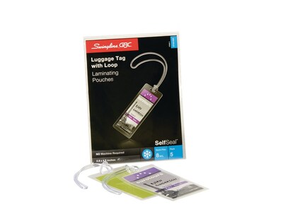 Swingline GBC Self-Adhesive Laminating Pouches, Luggage Tag, 5/Pack (3745165)