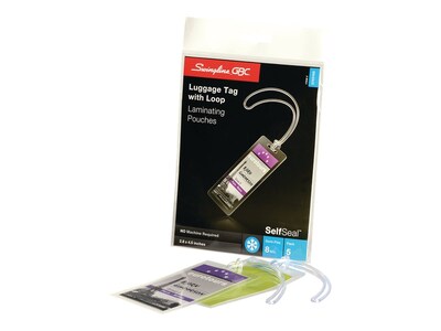 Swingline GBC Self-Adhesive Laminating Pouches, Luggage Tag, 5/Pack (3745165)