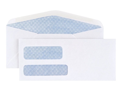 Staples Gummed Security Tinted #10 Business Envelopes, 4 1/8" x 9 1/2", White, 2500/Box (20137CT)