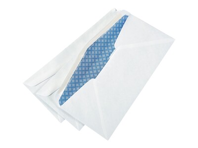 Quill Brand Security Tinted #10 Double Window Envelopes, 4 1/8" x 9 1/2", White Wove, 500/Box (3016430)