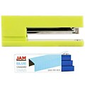 JAM Paper® Office & Desk Sets, 1 Lime Green Stapler & 1 Pack of Blue Staples, 2/Pack (3375grbu)