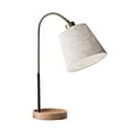 Adesso® Jeffrey Desk Lamp, Black/Antique Brass with Off-White Linen Shade (3407-21)