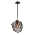 Adesso® Haze 1-Light Incandescant Pendant Lamp, Brushed Copper with Smoked Glass Shade (6290-20)