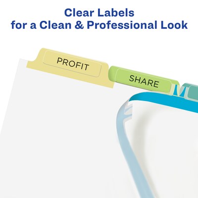 Avery Index Maker Print & Apply Label Paper Dividers, 5-Tab, Pastel Multicolor, 5 Sets/Pack (11990)