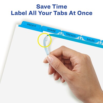 Avery Index Maker Print & Apply Label Paper Dividers, 5-Tab, Blue, 5 Sets/Pack (11410)