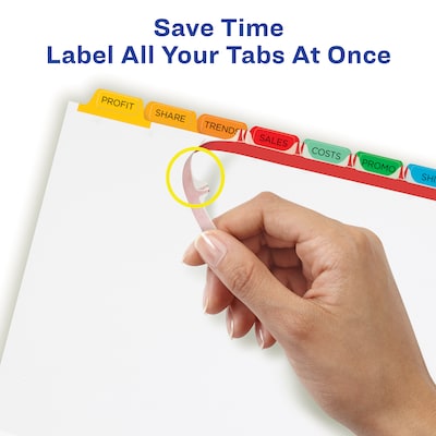 Avery Index Maker Paper Dividers with Print & Apply Label Sheets, 8 Tabs, Multicolor (11407)