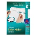 Avery Index Maker Mini Paper Dividers with Print & Apply Label Sheets, 8 Tabs, White (11427)