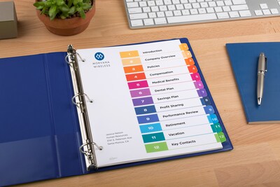 Avery Ready Index Table of Contents Pre-Printed Numeric Paper Divider, 12 Tabs, Multicolor, 1 Set (1
