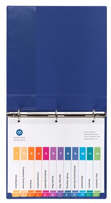 Avery Ready Index Table of Contents Pre-Printed Numeric Paper Divider, 12 Tabs, Multicolor, 1 Set (11141)