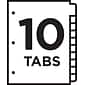 Avery Ready Index Table of Contents Paper Dividers, 1-10 Tabs, White (11134)