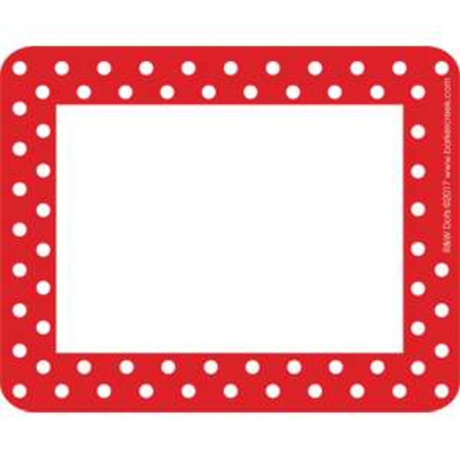 Barker Creek Red & White Dot Name Tags, Self-Adhesive Labels, 3 1/2 x 2 3/4, 90/Pack (BC3744)