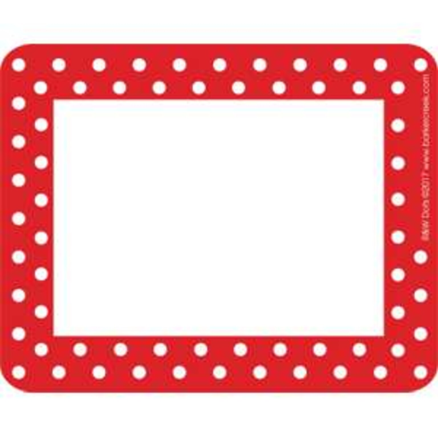 Barker Creek Self-adhesive Red & White Dots School Name Tags, 2.75 x 3.5, 90/Set (BC3744)