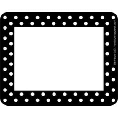 Barker Creek Black & White Dots Name Tags, Self-Adhesive Labels, 3 1/2 x 2 3/4, 90/Pack (BC3747)