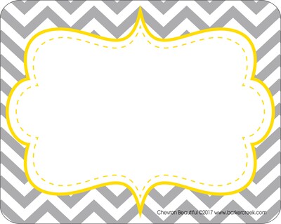 Barker Creek Self-adhesive Beautiful Chevron School Name Tags, 2.75 x 3.5, 90/Set (BC3762)