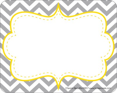 Barker Creek Chevron Beautiful Name Tags, Self-Adhesive Labels, 3 1/2" x 2 3/4", 90/Pack (BC3762)