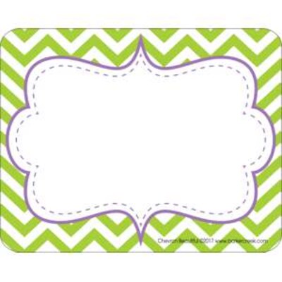 Barker Creek Self-adhesive Beautiful Chevron School Name Tags, 2.75" x 3.5", 90/Set (BC3762)