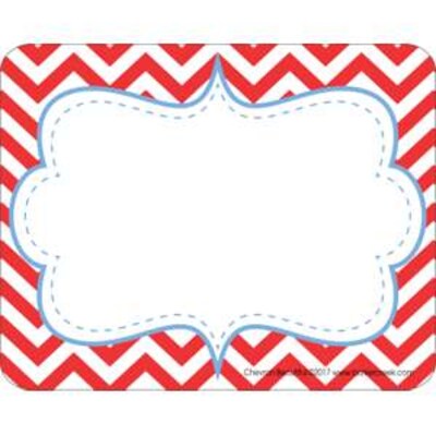 Barker Creek Self-adhesive Beautiful Chevron School Name Tags, 2.75" x 3.5", 90/Set (BC3762)
