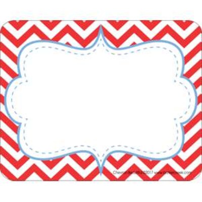 Barker Creek Chevron Beautiful Name Tags, Self-Adhesive Labels, 3 1/2" x 2 3/4", 90/Pack (BC3762)