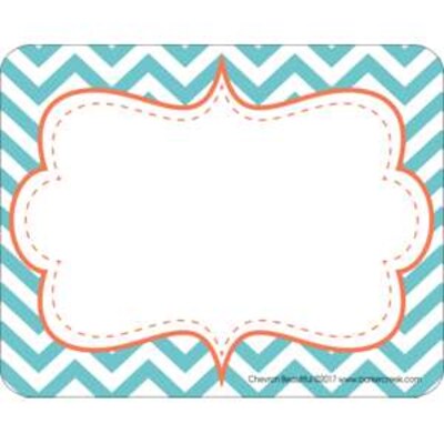 Barker Creek Self-adhesive Beautiful Chevron School Name Tags, 2.75" x 3.5", 90/Set (BC3762)