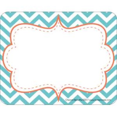 Barker Creek Chevron Beautiful Name Tags, Self-Adhesive Labels, 3 1/2" x 2 3/4", 90/Pack (BC3762)