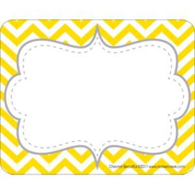 Barker Creek Self-adhesive Beautiful Chevron School Name Tags, 2.75" x 3.5", 90/Set (BC3762)