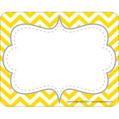 Barker Creek Chevron Beautiful Name Tags, Self-Adhesive Labels, 3 1/2" x 2 3/4", 90/Pack (BC3762)