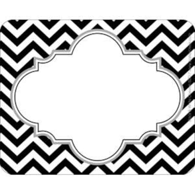 Barker Creek Black Chevron Name Tags, Self-Adhesive Labels, 3 1/2 x 2 3/4, 90/Pack (BC3764)