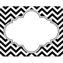 Barker Creek Black Chevron Name Tags, Self-Adhesive Labels, 3 1/2 x 2 3/4, 90/Pack (BC3764)