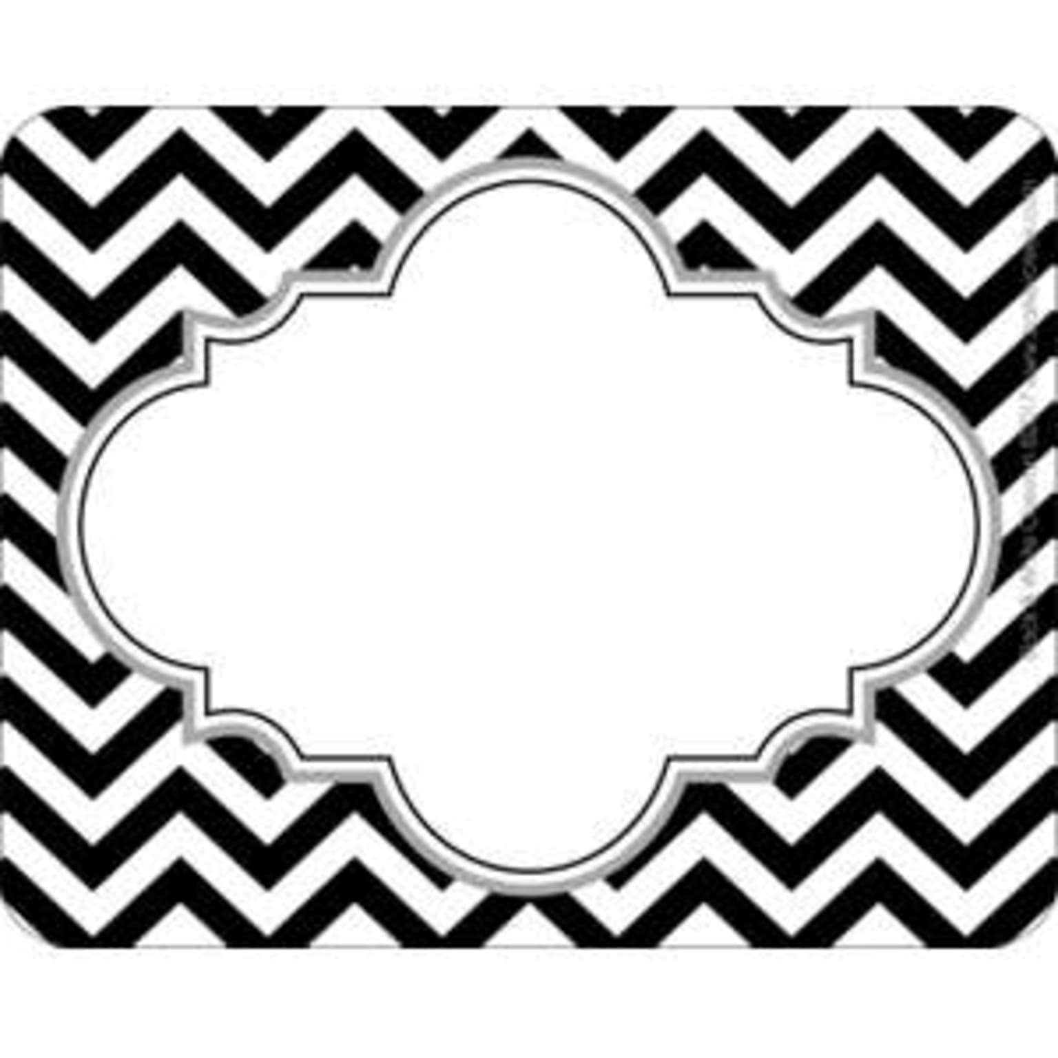 Barker Creek Self-adhesive Black Chevron School Name Tags, 2.75 x 3.5, 90/Set (BC3764)
