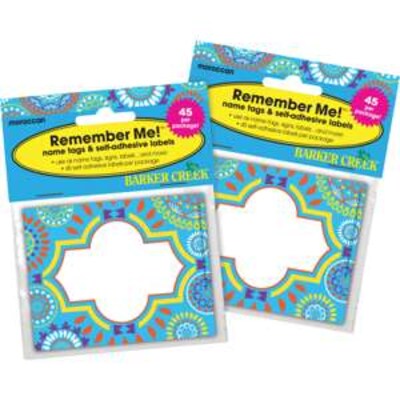 Barker Creek Moroccan Name Tags, Self-Adhesive Labels, 3 1/2" x 2 3/4", 90/Pack (BC3765)