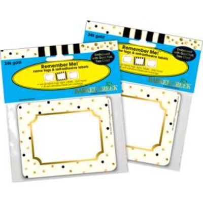 Barker Creek Self-adhesive Gold School Name Tags, 2.75" x 3.5", 90/Set (BC3767)