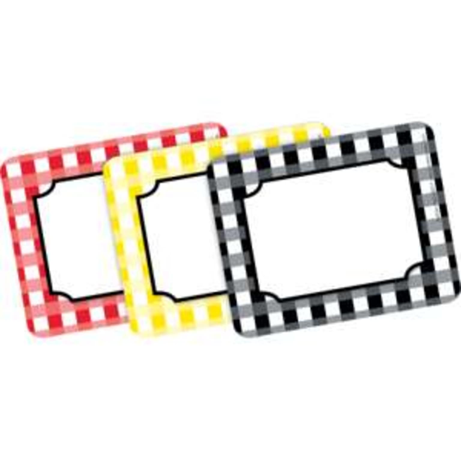 Barker Creek Self-adhesive Buffalo Plaid School Name Tags, 2.75 x 3.5, 90/Set (BC3770)