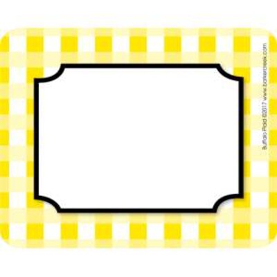 Barker Creek Self-adhesive Buffalo Plaid School Name Tags, 2.75" x 3.5", 90/Set (BC3770)