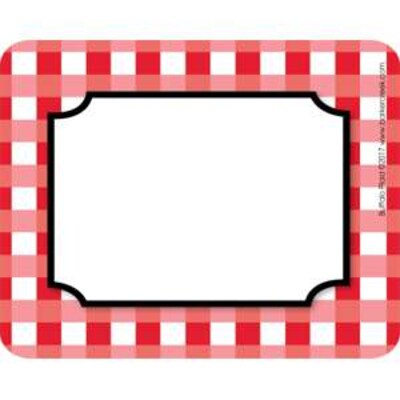 Barker Creek Self-adhesive Buffalo Plaid School Name Tags, 2.75" x 3.5", 90/Set (BC3770)