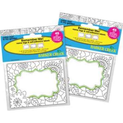 Barker Creek Color Me! In My Garden Name Tags, Self-Adhesive Labels, 3 1/2" x 2 3/4", 90/Pack (BC3771)