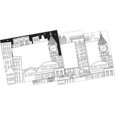 Barker Creek Color Me! Cityscapes Name Tags, Self-Adhesive Labels, 3 1/2 x 2 3/4, 90/Pack (BC3772)