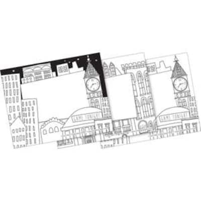 Barker Creek Color Me! Cityscapes Self-adhesive School Name Tags, 2.75 x 3.5, 90/Set (BC3772)