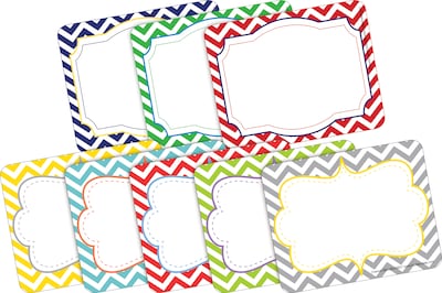 Barker Creek Chevron Beautiful & Nautical Name Tags, Self-Adhesive Labels, 3 1/2 x 2 3/4, 90/Set (