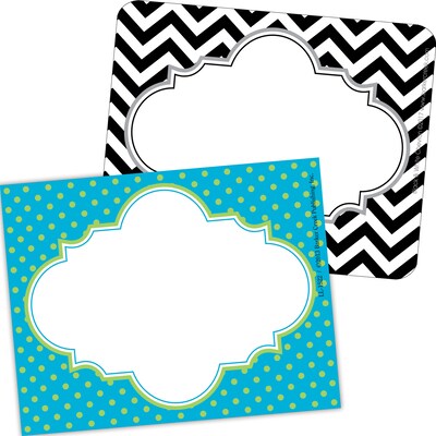 Barker Creek Black Chevron & Natures Colors Name Tags, Self-Adhesive Labels, 3 1/2 x 2 3/4, 90/Set (BC3777)