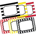 Barker Creek Buffalo Plaid & Wide Stripes Name Tags, Self-Adhesive Labels, 3 1/2 x 2 3/4, 90/Set (