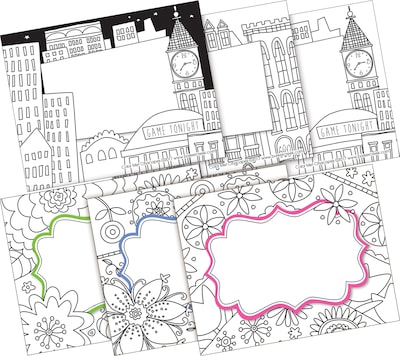 Barker Creek Color Me! In My Garden & Cityscapes Name Tags, Self-Adhesive Labels, 3 1/2 x 2 3/4, 9