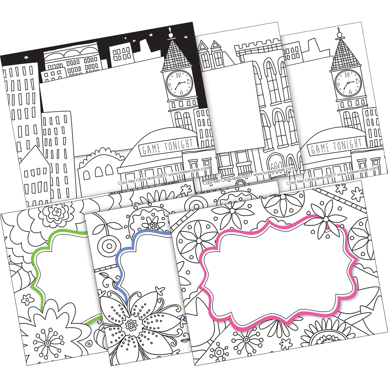 Barker Creek Color Me! In My Garden & Cityscapes Name Tags, Self-Adhesive Labels, 3 1/2 x 2 3/4, 90/Set (BC3780)