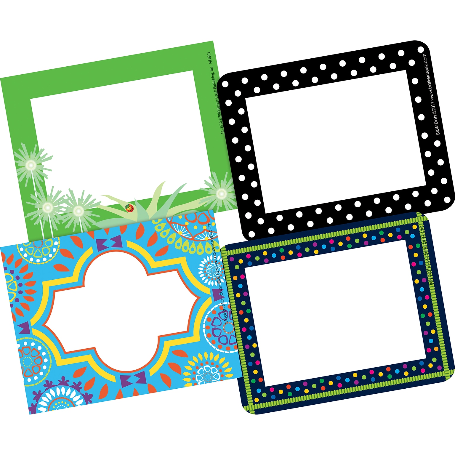 Barker Creek Peaceful Thoughts Self-adhesive School Name Tags, 2.75 x 3.5, 180/Set (BC3783)