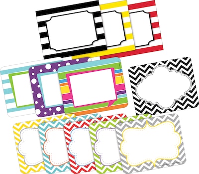 Barker Creek Chevron & Stripes Name Tags, Self-Adhesive Labels Set, 180/Set (BC3784)