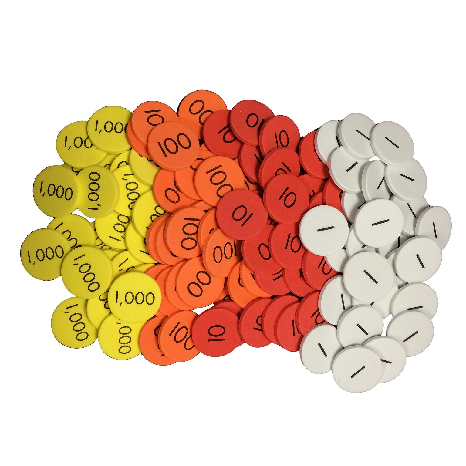 Essential Learning Sensational Math™ 4-Value Whole Numbers Place Value Discs, Pack of 1200 (ELP626658)