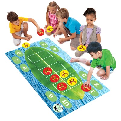 Essential Learning Sensational Math™ Froggy Ten-Frame Floor Mat Set, Set of 12 (ELP626673)