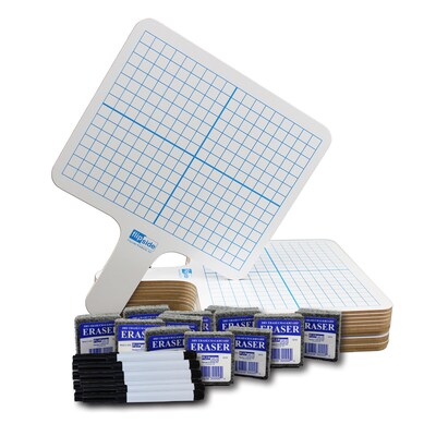 Flipside Two Sided Rectangular Dry Erase Whiteboard Set, 7.75 x 10, Sets of 12 (FLP18125)