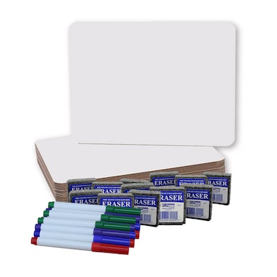 Flipside Dry Erase Whiteboard Set, 9 x 12, 12 Sets of 3 (FLP31003)