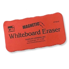 Charles Leonard Magnetic Whiteboard Eraser, Red/Black, Pack of 12 (CHL74540)